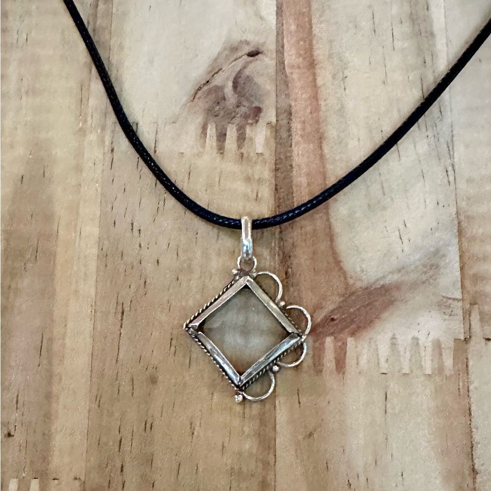 Quartz Pyramid Sterling Silver Pendant Necklace